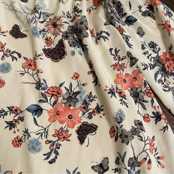 Audrey 3 + 1 dress off shoulder tunic style dress floral butterfly print lined - Picture 4 of 11